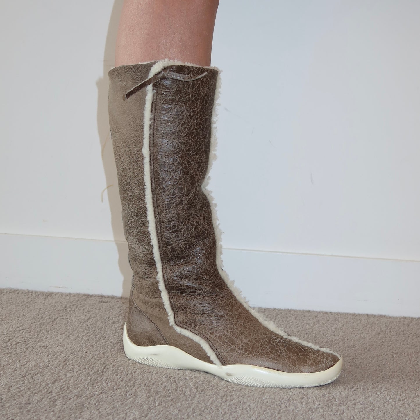 Prada Sport Shearling Boots (36)