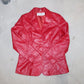 Balmain Red Leather Blazer