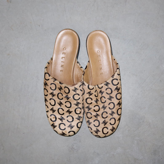 Celine Cowhide Macadam Mules (39)