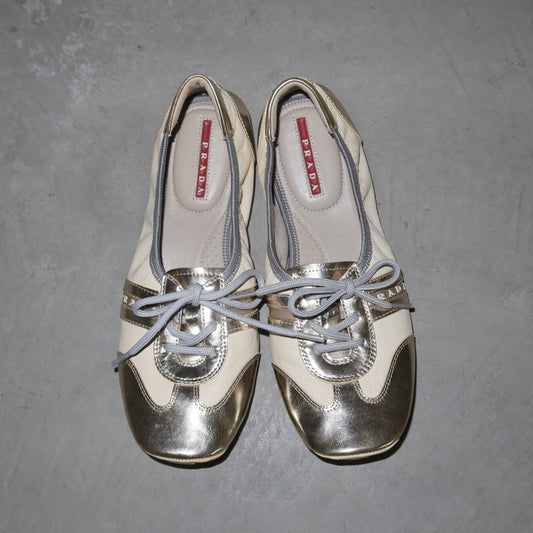 Prada Sport Gold Flats (36)