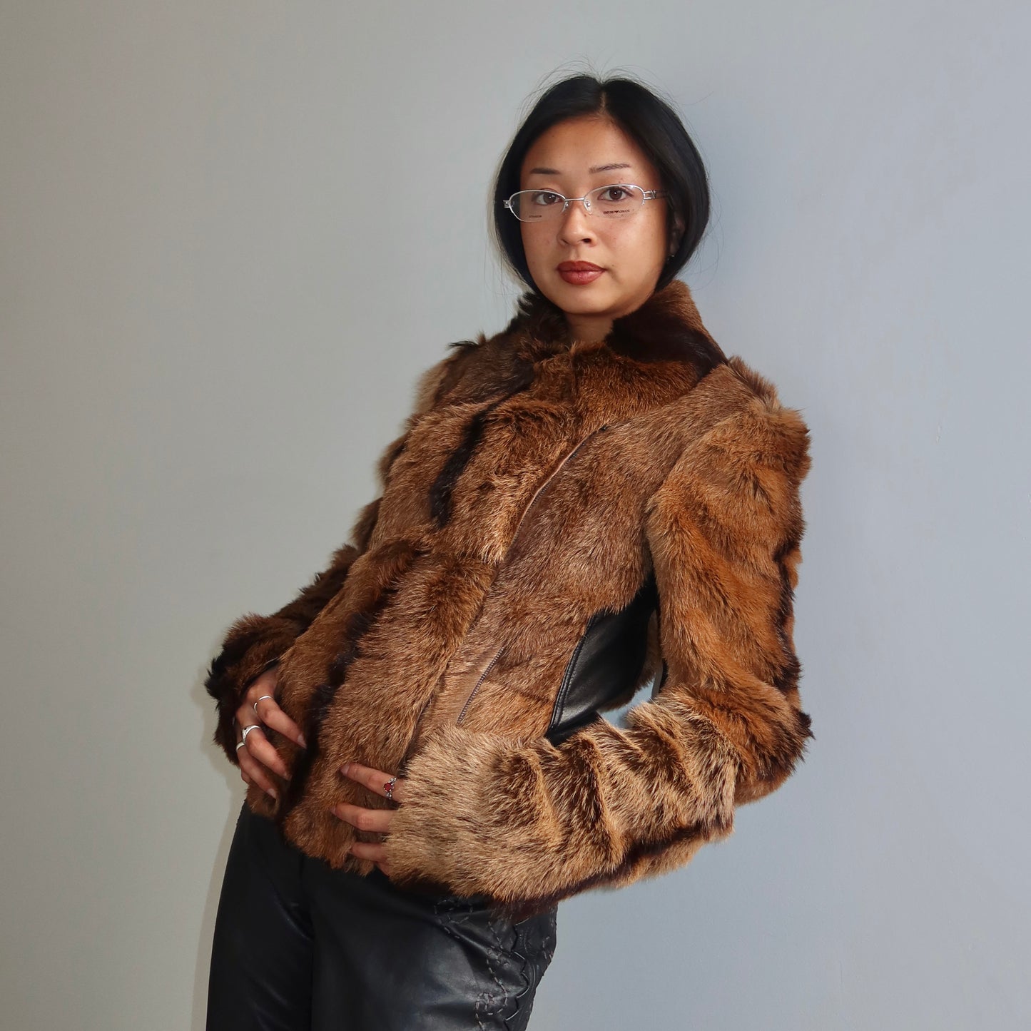 Plein Sud Goat Fur Leather Jacket