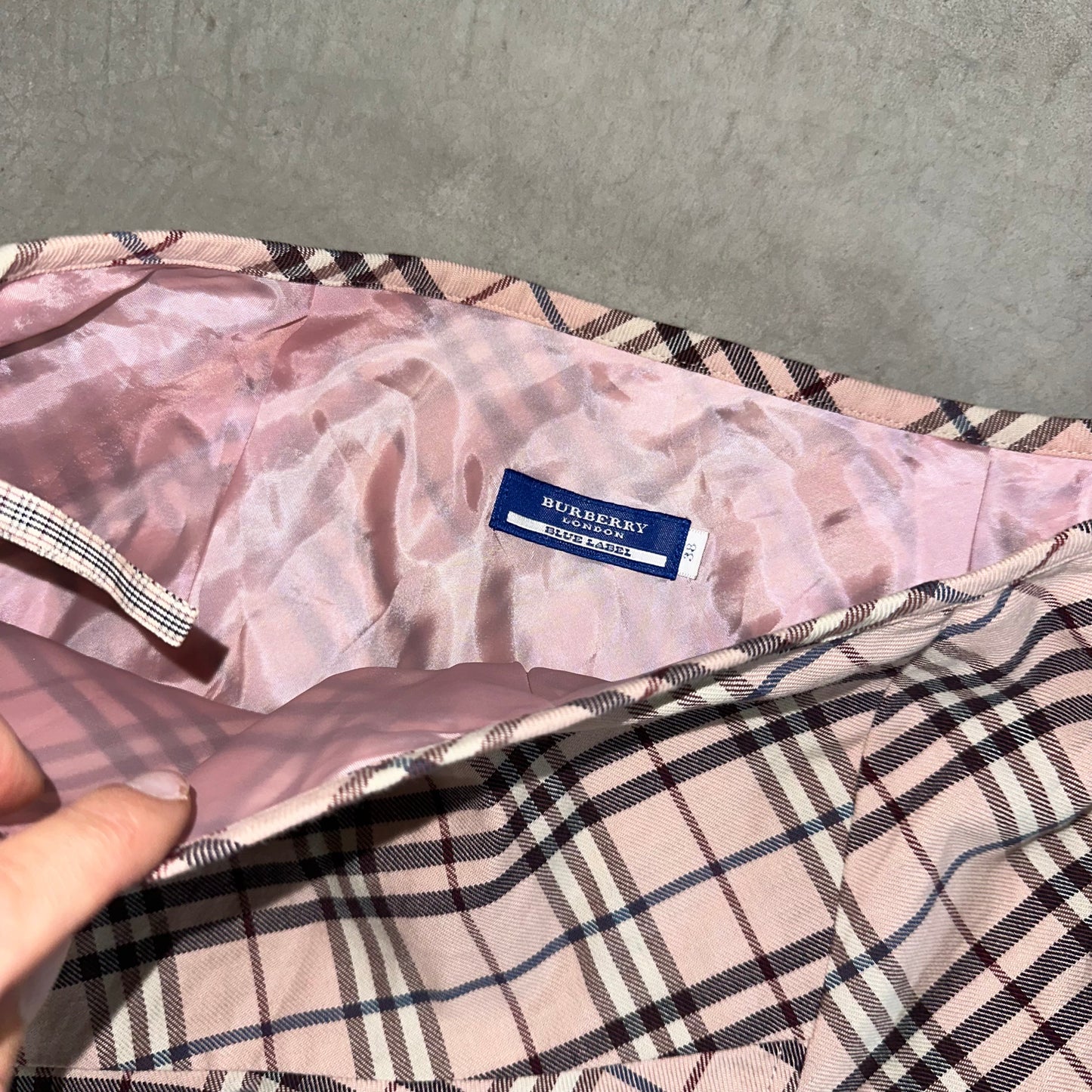 Burberry Pink Check Skirt