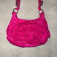 YSL Rare Hot Pink Suede Nadja Bag with Gold Hardware