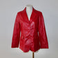 Balmain Red Leather Blazer
