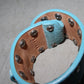 Celine Blue Suede Rhinestone Cuff