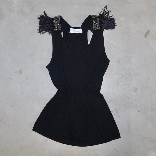 Emilio Pucci 2007 Feather Shoulder Vest