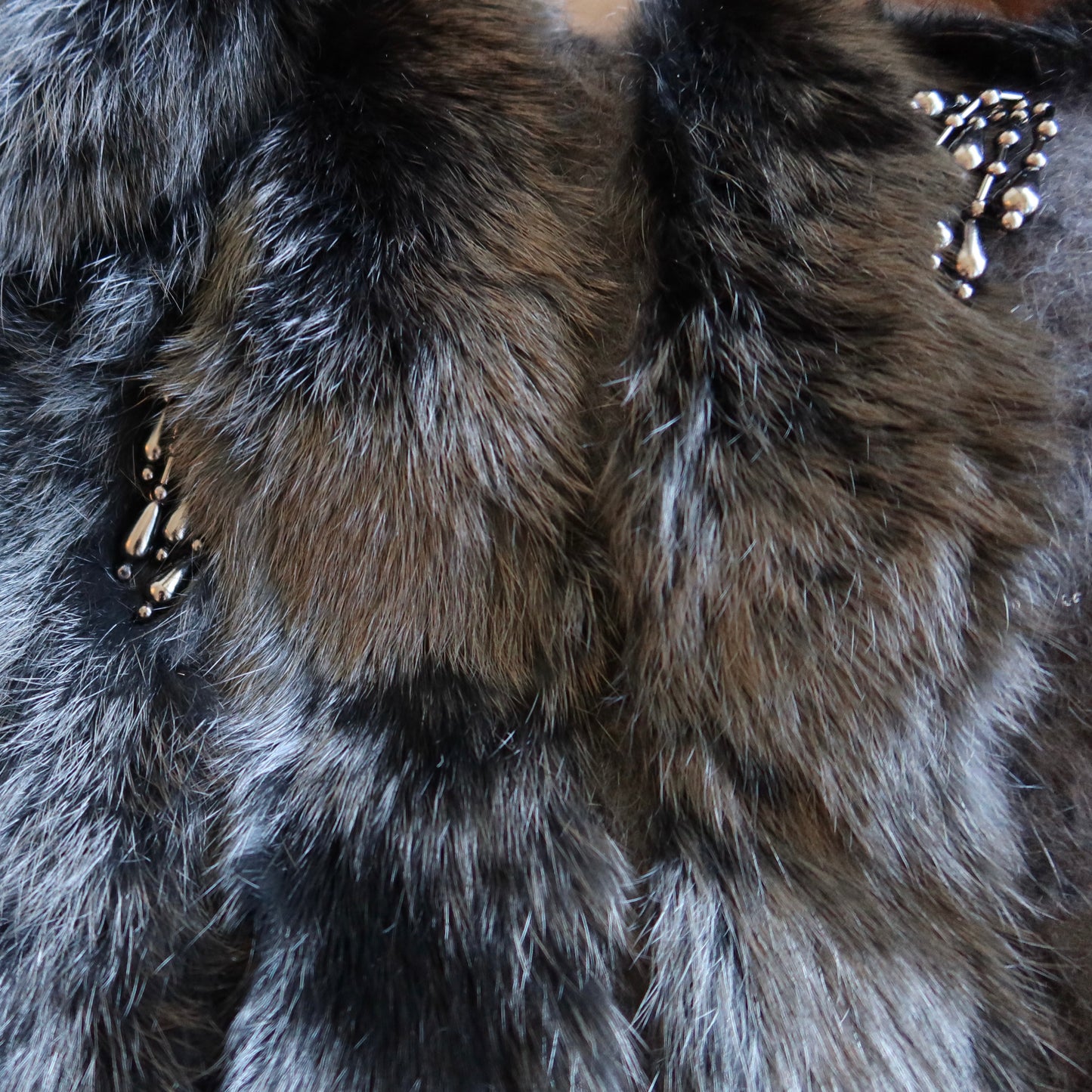 Vintage Angora and Fur Beaded Cardigan
