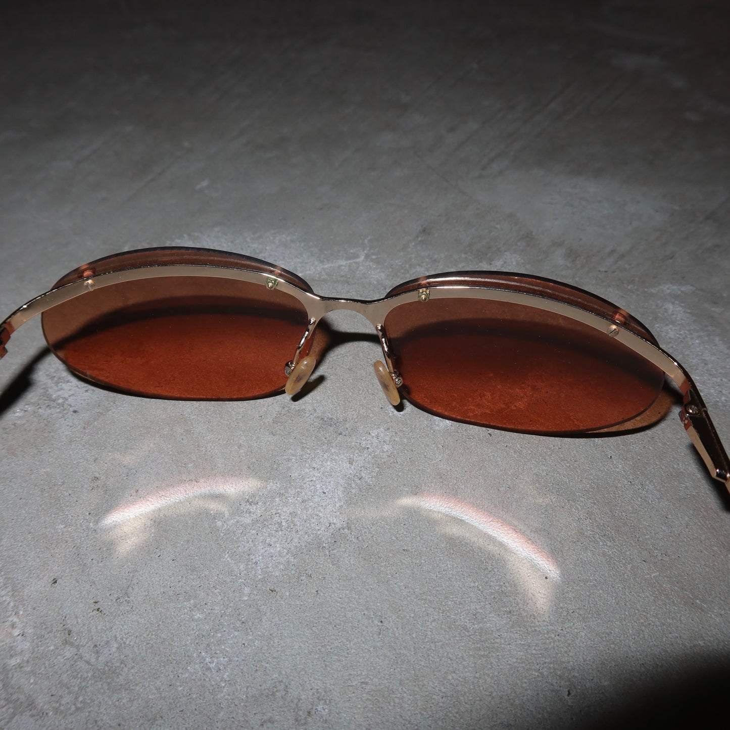 Celine Orange Tinted Sunglasses with Gold Hardware
