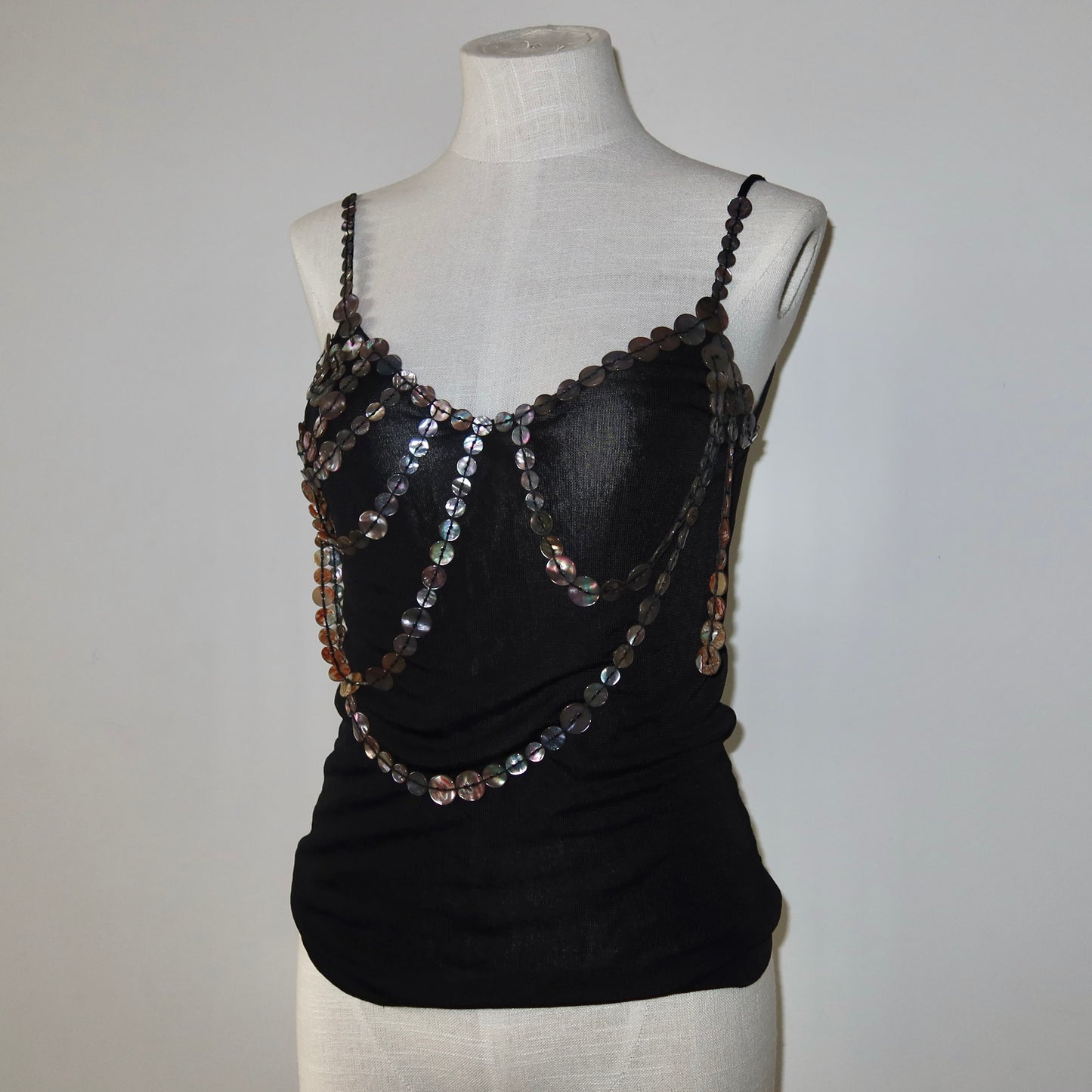 Jean Paul Gaultier Mother of Pearl Button Tank