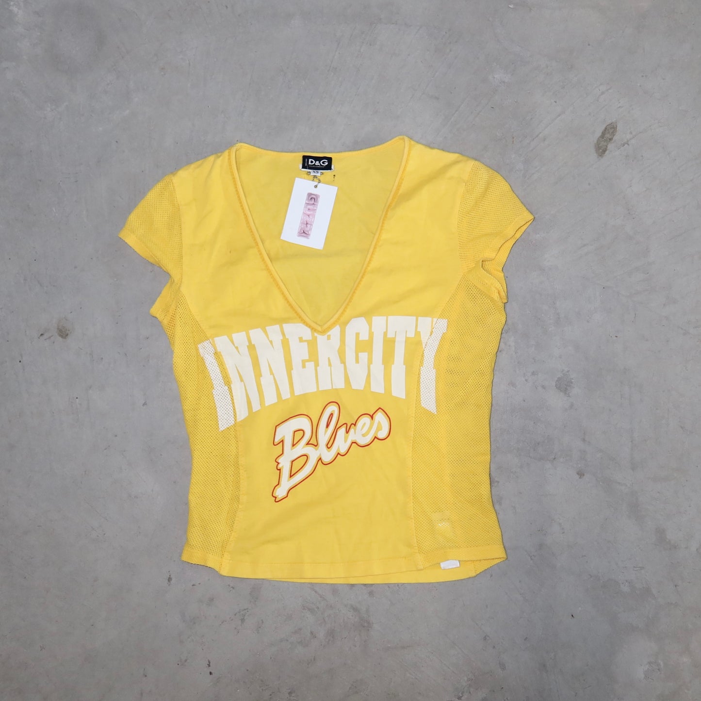 D&G ‘Inner City Blues’ Yellow V-neck Tee