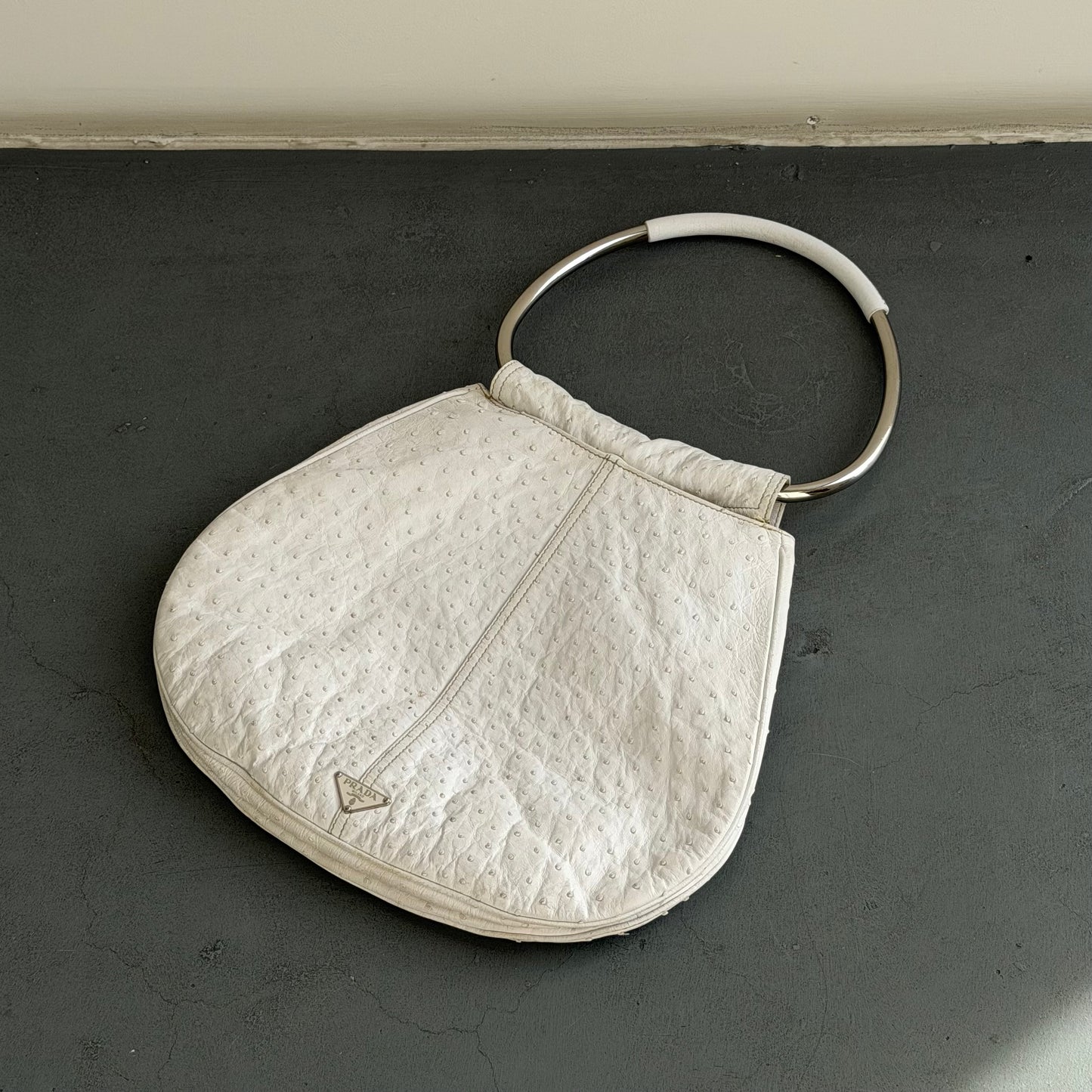 Prada SS2003 Ostrich Ring Handle Bag