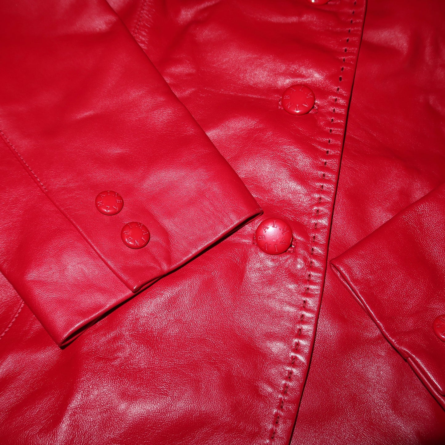 Balmain Red Leather Blazer