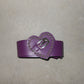 Moschino Purple Leather Heart Buckle Belt