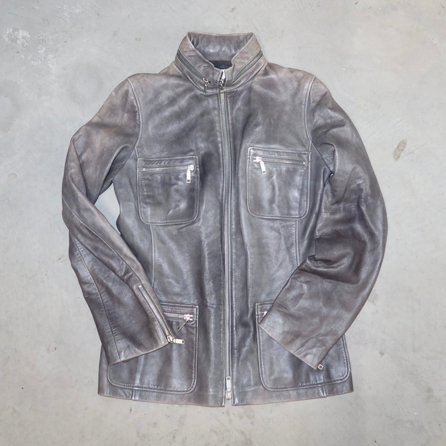 Celine Grey Leather Jacket