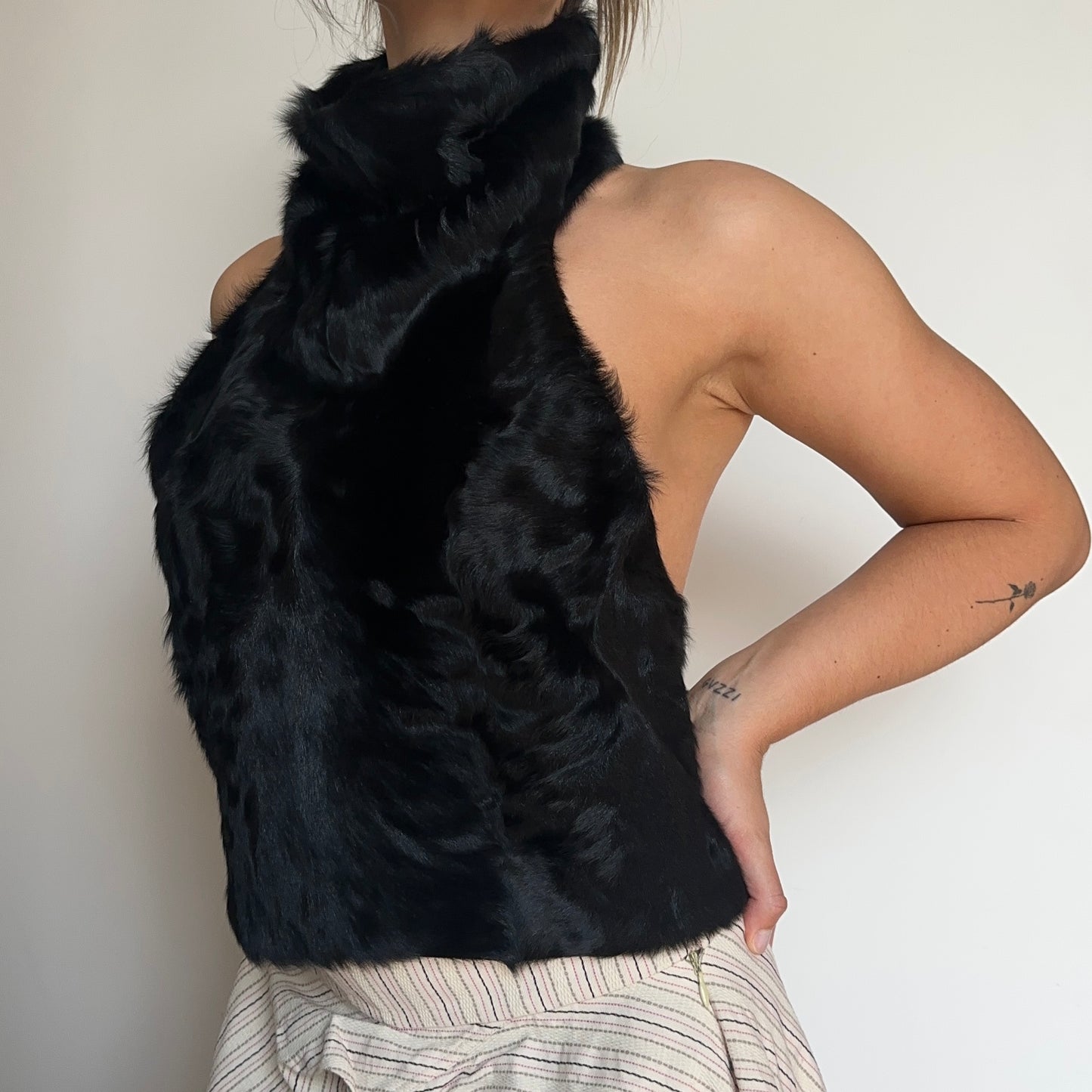 Marni Rare Goat Fur Halter Neck Top