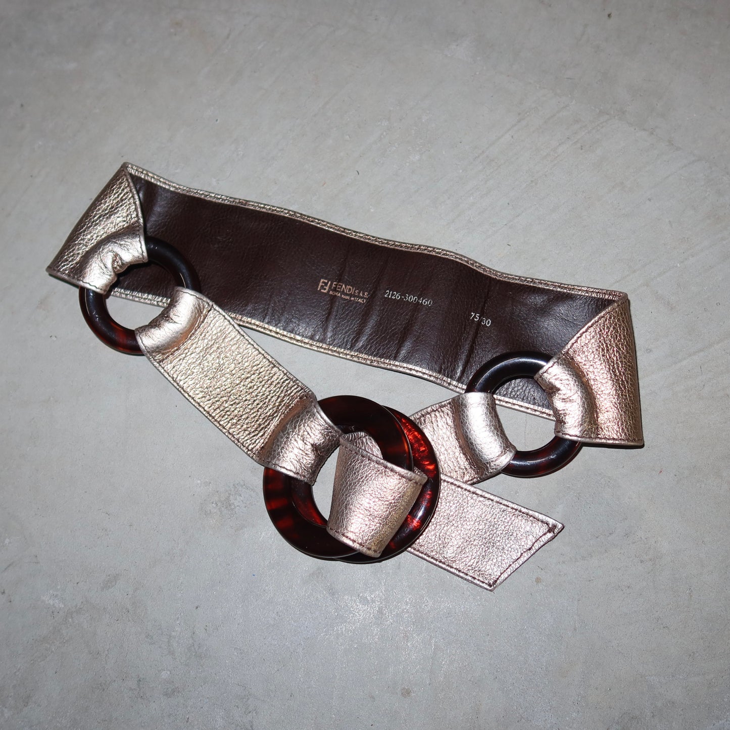 Fendi Gold Leather Belt