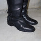 Celine Black Leather Horse-Bit Boots (37)