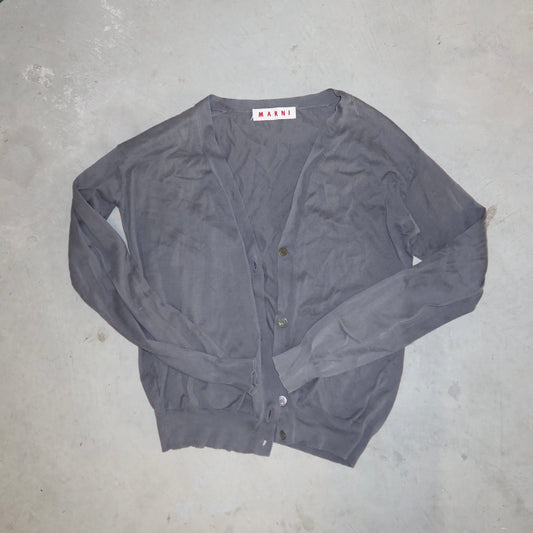 Marni Grey Cotton Cardigan