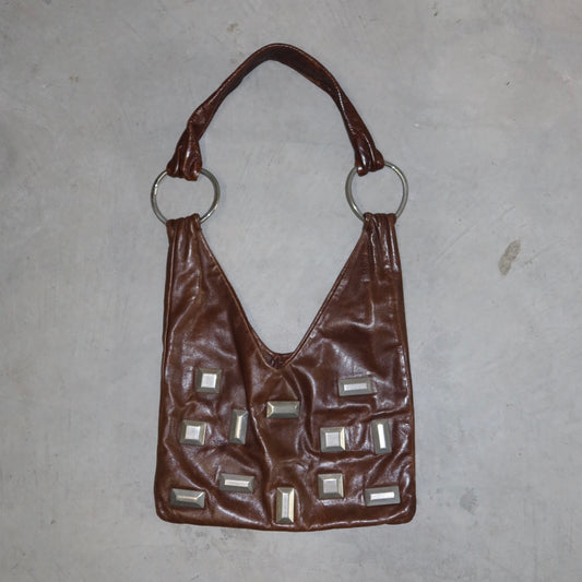 Marni Brown Leather Studded Bag