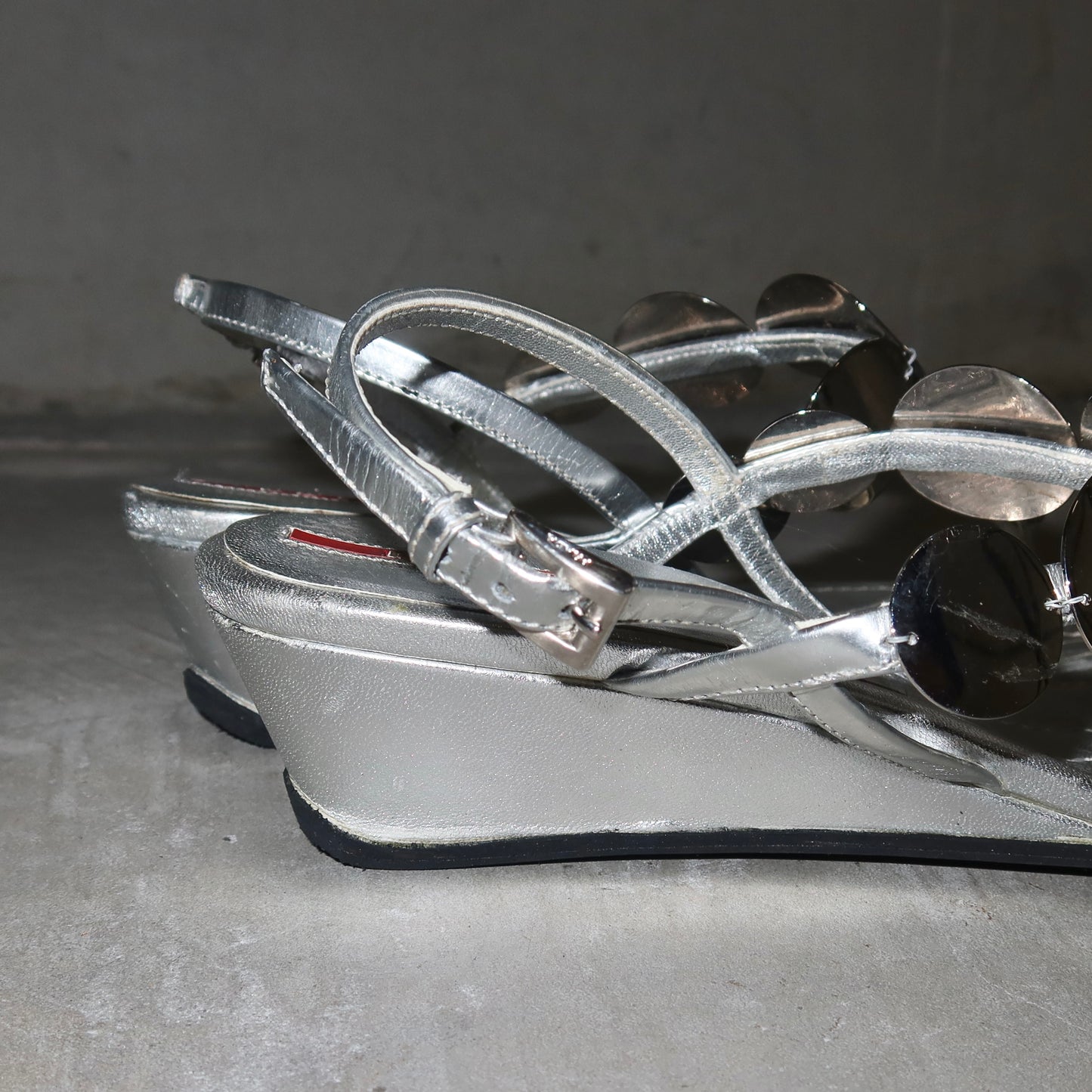 Prada Mirror Wedges (37.5)