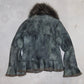 Vintage Green Fur and Leather Jacket