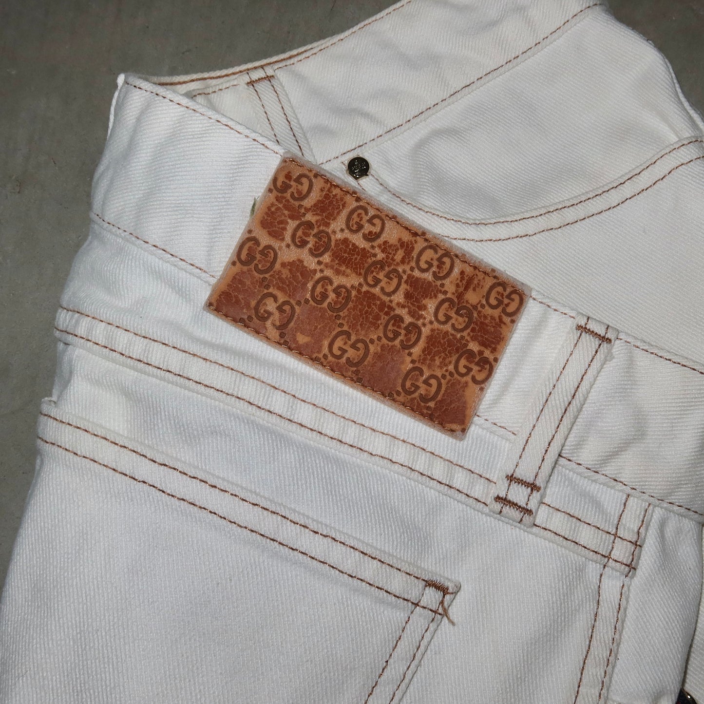 Gucci Cruise 2006 White Denim Mini Skirt