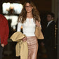 Fendi 2004 Selleria Pink Metallic Skirt