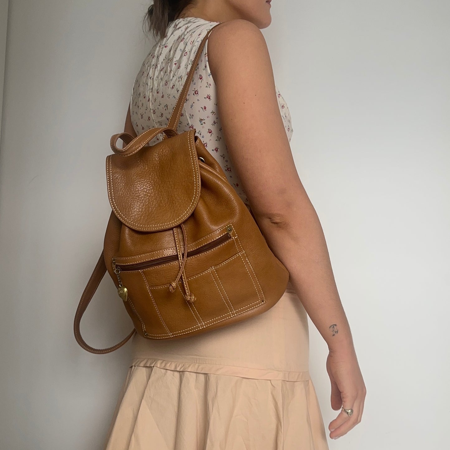 Moschino Brown Leather Backpack