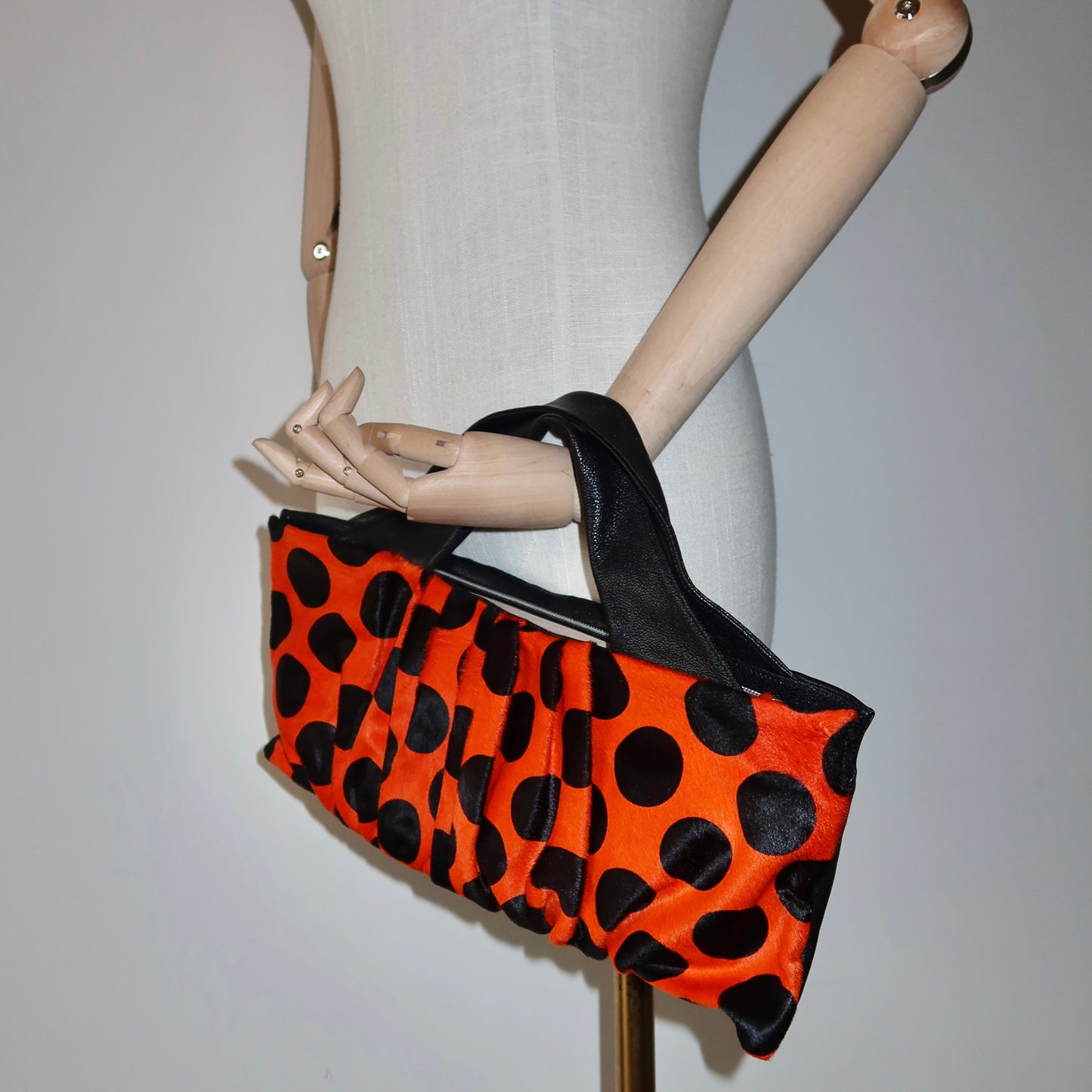 Vintage Orange Spotted Cowhide Bag