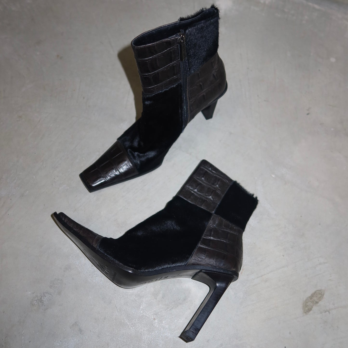 Gianmarco Lorenzi Cowhide and Crocodile Boots (36.5)
