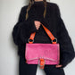 D&G Pink and Orange Leather Shoulder Bag