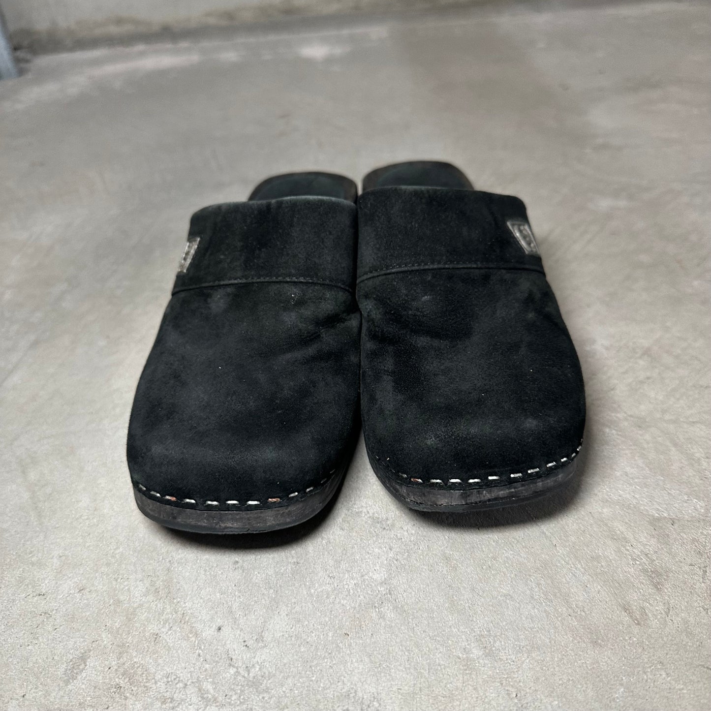 Chanel Black Suede Clogs (36)