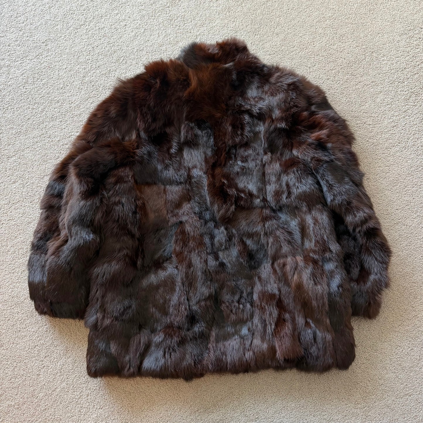 Vintage Dark Brown Real Fur Coat