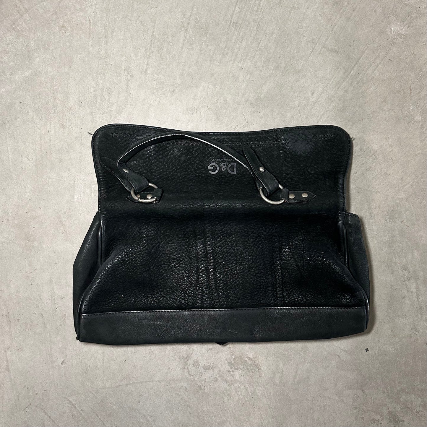 D&G Black Suede Bag with Buckles