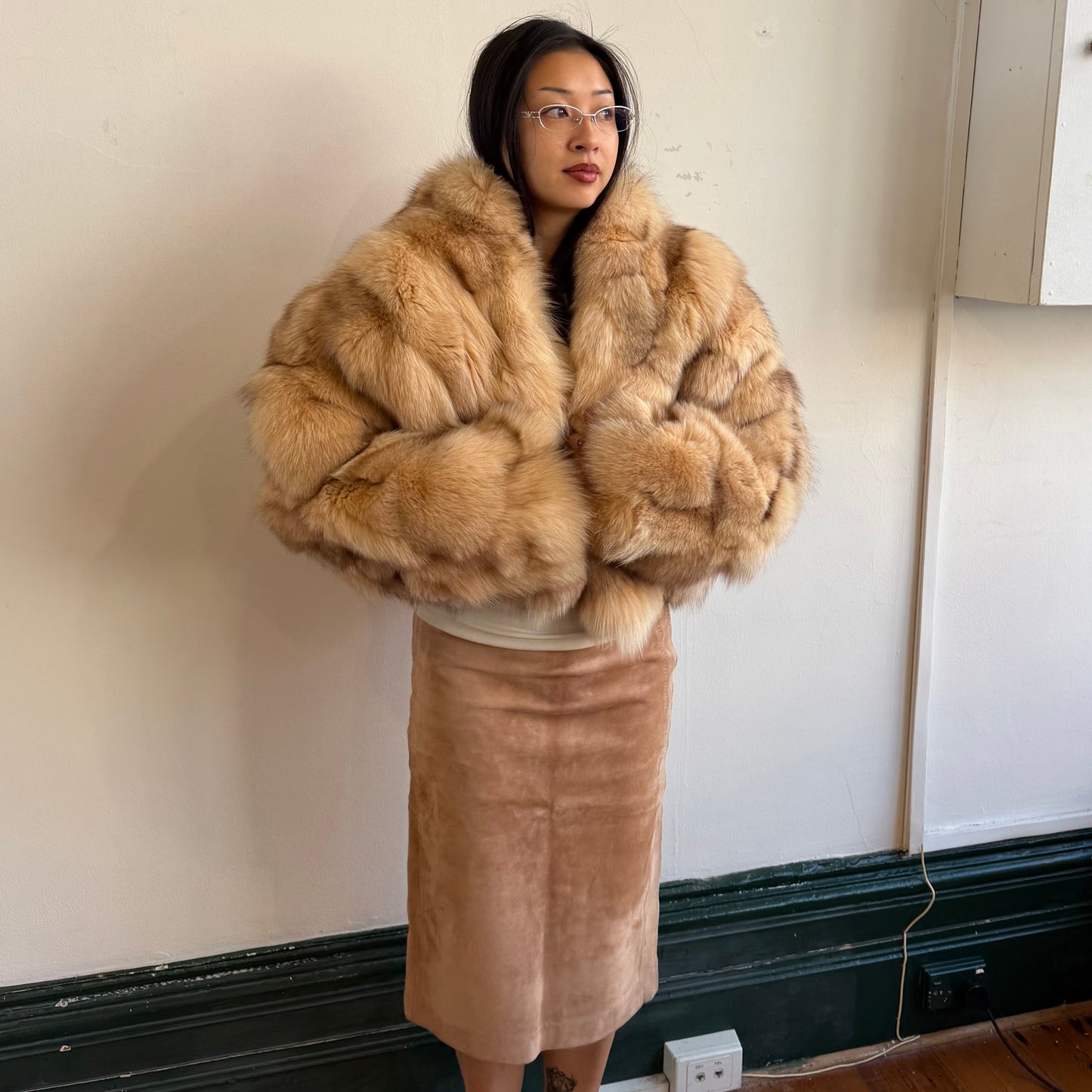 Yves Saint Laurent Suede Pencil Skirt