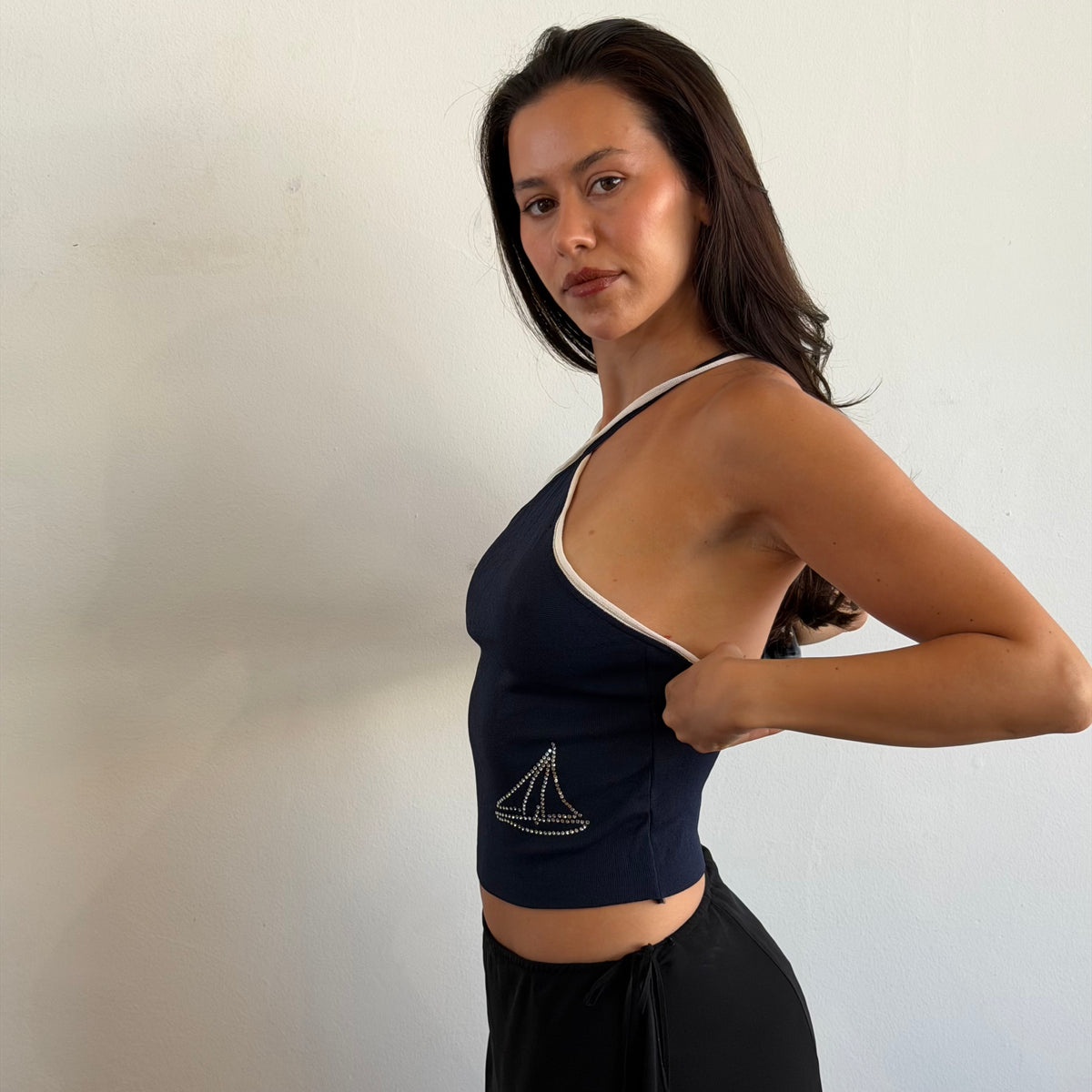 Anna Molinari Sailboat Knit Halter