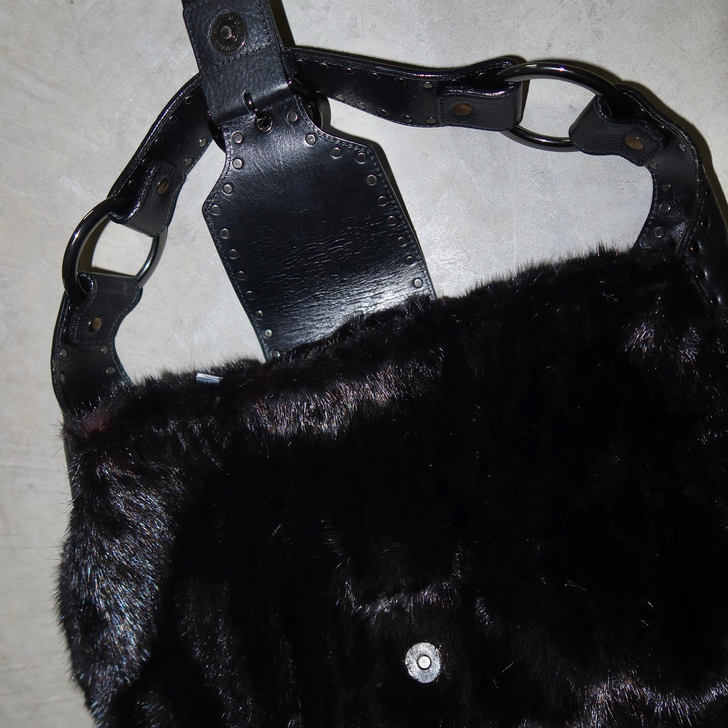 Vintage Mink Fur Studded Bag