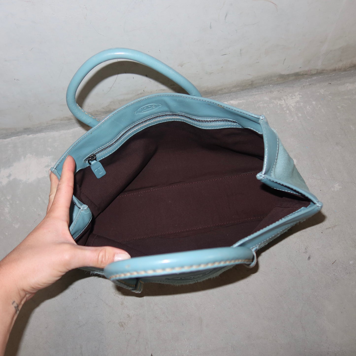 Tod’s Blue Cowhide Bag