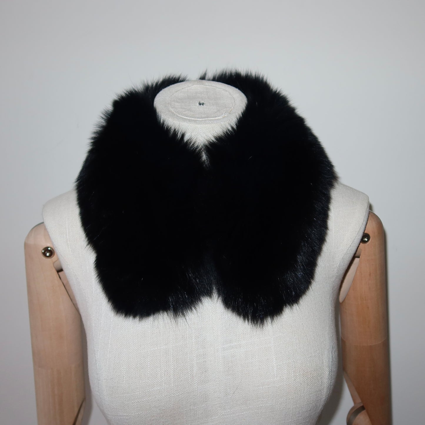 Vintage Black Real Fur Short Collar