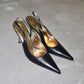 Dolce & Gabbana Black Leather Slingbacks (38.5)