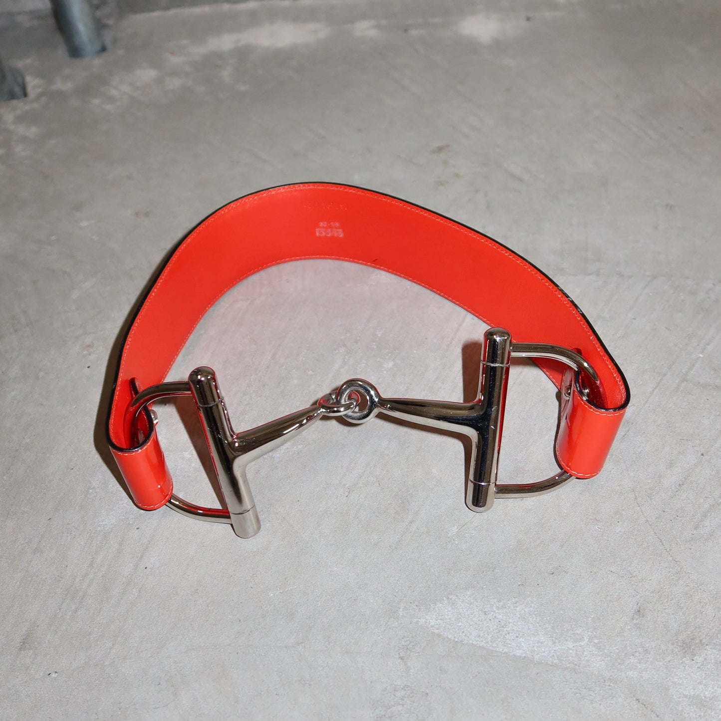 Gucci AW1995 Orange Patent Horsebit Belt