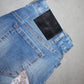 DSquared2 Rhinestone Fringe Denim Skirt
