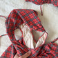 Burberry Red Nova Check Three Piece Bikini