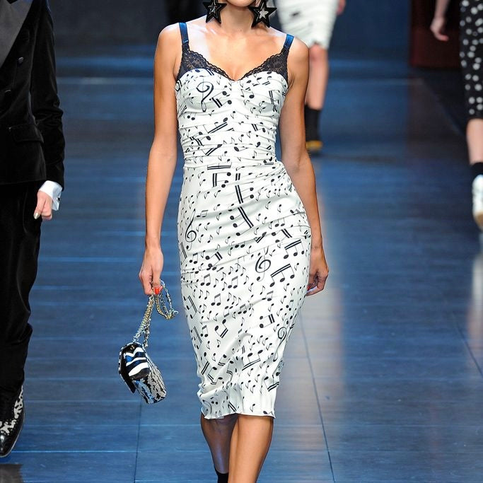 Dolce & Gabbana AW2011 Musical Notes Corset Mini Dress