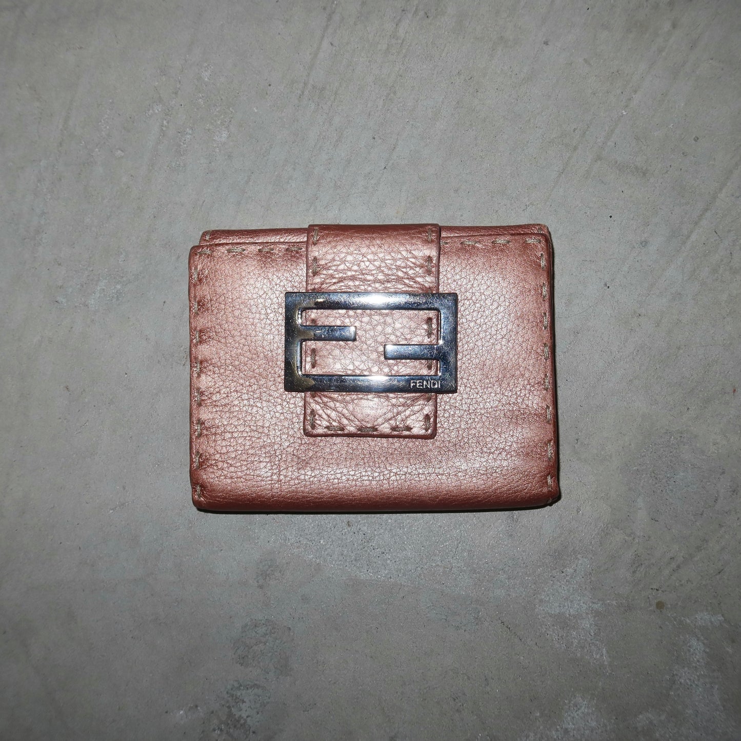 Fendi Selleria Metallic Pink Wallet