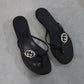 Gucci Leather Flip Flops (38.5)