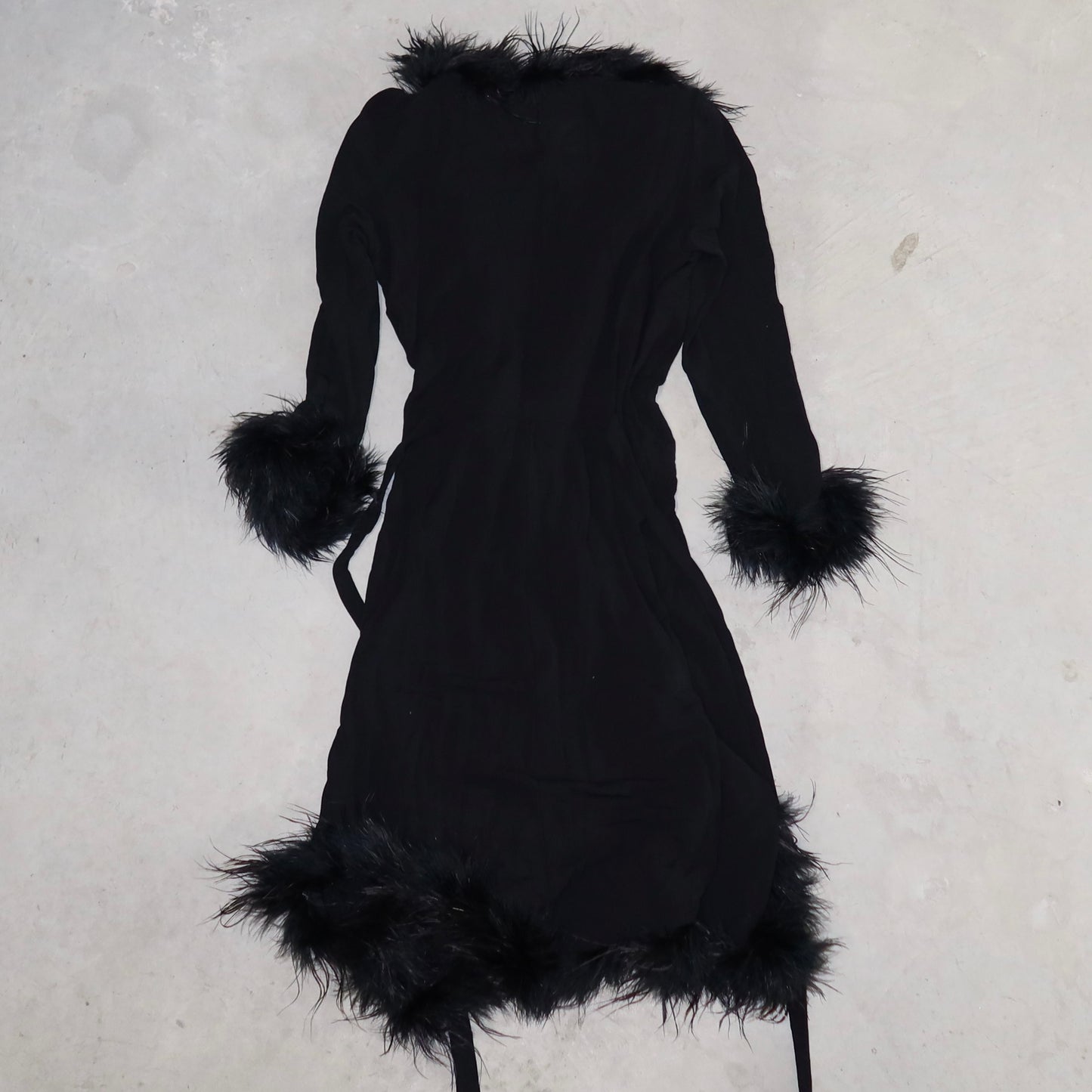 Moschino Feather Trim Mesh Duster