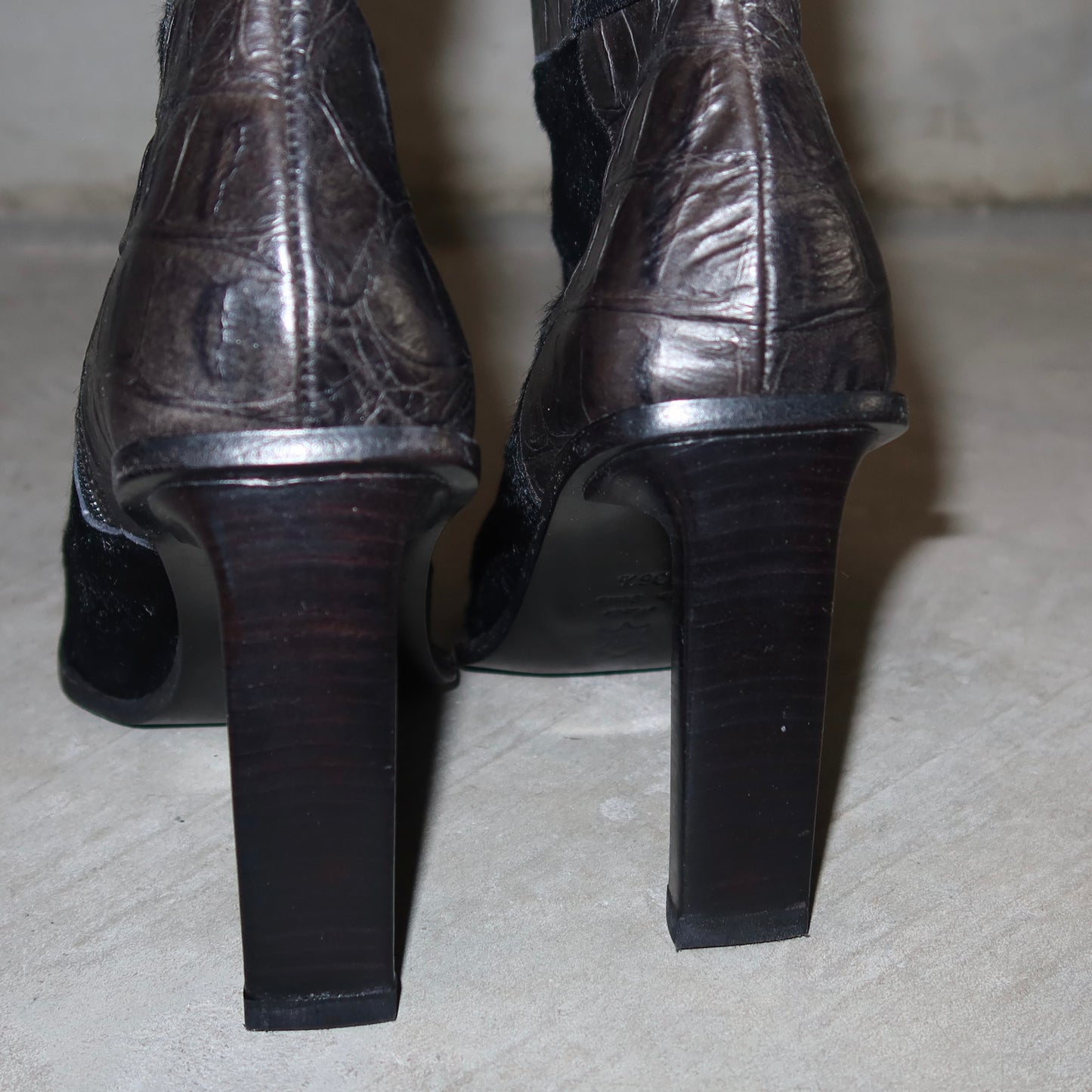 Gianmarco Lorenzi Cowhide and Crocodile Boots (36.5)