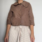 Marni Brown Leather Cropped Jacket