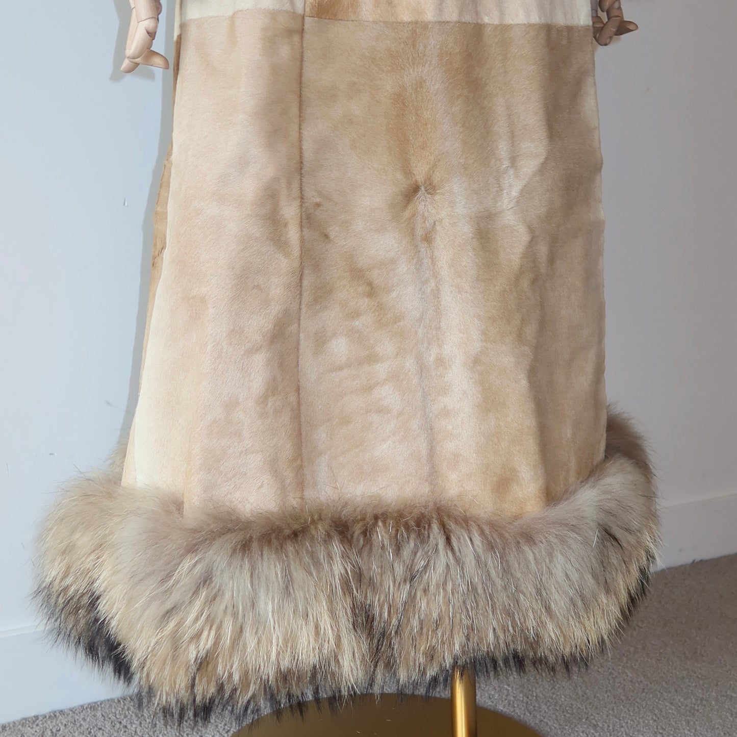 Trussardi AW2000 Cowhide and Fox Fur Coat